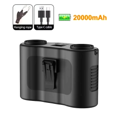 Ventilador de cintura portátil com clipe, 20000mah, com saída de vento dupla, mini ventilador de pescoço pendurado para esportes ao ar livre - loja online