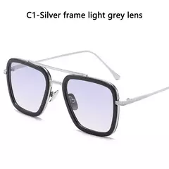 Imagem do Tony Stark óculos de sol para homens e mulheres, óculos quadrados, armação de metal, Trendy Shades, Steam Punk, moda unissex