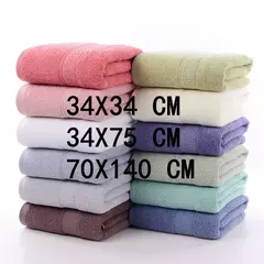 Imagem do 100% algodão rosto toalha absorvente puro mão lavagem de cabelo toalha microfibra banheiro família hotel