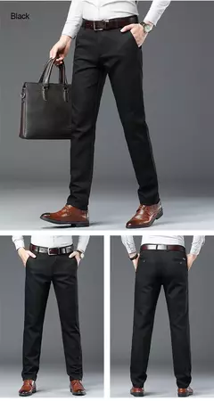 Calça justa reta masculina, calça casual de negócios, terno elástico, marca chique, primavera, outono, moda masculina, 6 cores, 2023 - loja online