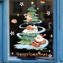 Santa and Snowman Christmas Window Adesivos, Decalques De Parede, Ano Novo, Home Decor, Feliz Natal Decorações, Presentes de Natal, 2022