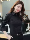 Camisa branca de manga longa feminina, moda profissional, vestido formal, tamanho grande, roupas de trabalho, tops de botão OL, tops femininos