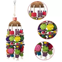 Pássaro mascar brinquedo pássaro papagaio treinamento brinquedos mastigar forrageamento pendurado gaiola cordas de papel fio desenho bola brinquedos aliviar o tédio