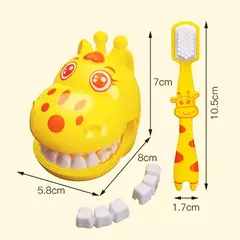 Montessori brinquedos educativos para crianças, girafa bonito, dentista Role-Playing Games, escova de dentes, fingir jogar, presentes para crianças - loja online