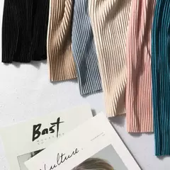 Imagem do Calça casual de cintura alta feminina, fundo de sino emagrecedor, cor sólida, seda do gelo, faixa elástica na cintura, novo estilo, verão, por atacado