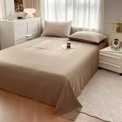 Conjunto de cama de tecido com escova de cor sólida, 2 lados, 4 peças, capa de edredom, fronha, lençol, colcha, único, queen, king size - comprar online