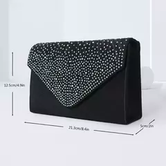 Bolsa de noite feminina strass, bolsa de embreagem ruched, bolsa luxuosa para festa de casamento, baile e banquete, elegante - Wolf Magazine
