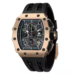 Tsar bomba tonneau relógios masculinos cristal de safira relógio de pulso vermelho à prova dwaterproof água cronógrafo data luxo presente natal para homem - comprar online