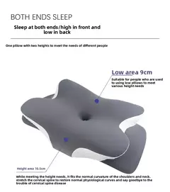 Travesseiro de espuma de memória, suporte respirável para pescoço, formato ergonômico, recuperação lenta, design de asa de borboleta, confortável, essencial para casa na internet