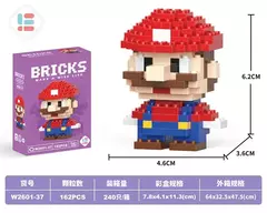Super mario bros figura micro blocos de construção bowser luigi yoshi diy montagem quebra-cabeças mini tijolos brinquedos para presente natal
