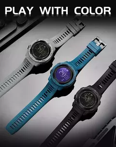 Relógio de pulso masculino Sanda, 50m à prova d'água, led, digital, militar, esportes, pedômetro, calorias, marca, 2145 - comprar online
