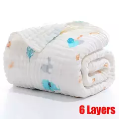 Newborn Baby's Gauze Bathrobe, Infant Swaddle, 100% Algodão, Meninos, Meninas, Crianças, Infantil, Gaze, Cobertor, Roupão, 6 Camadas na internet
