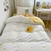 Estudante Dormitório 3-Piece Amor Impresso Quilt Cover Set, Folha de cama do agregado familiar, Pele-Friendly, macio, adequado para dormir Nake