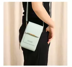 Buylor-Bolsa de couro feminina, tela sensível ao toque, bolsa para celular, bolsa de ombro pequena, macia, feminina, barata, transversal
