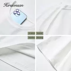 Camiseta impressa com gráfico Hirsionsan-letra para mulheres, roupas femininas extragrandes, tops elegantes com gola O, algodão, Lady, Y2k, verão - loja online