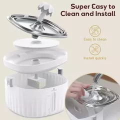 Fonte ultra silenciosa para gatos, APETDOLA Bebedor automático para gatos e cães de 2 l, fonte de água gatos com 6 camadas filtradas, 4 altura de fonte e bandeja de aço inoxidável - Wolf Magazine