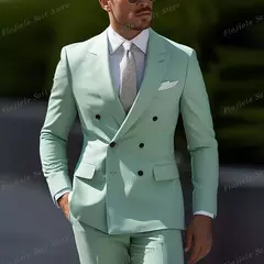 Verde militar masculino negócios formal ocasião smoking noivo padrinho festa de casamento baile terno masculino 2 peça conjunto blazer calças - loja online