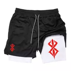Calções Atléticos Masculinos de Verão, Secagem Rápida, Respirável, Ginásio, Treino, Corrida, Performance, Impressão com Bolso para Celular, 2 em 1 - loja online