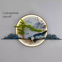 TINNY-Chinês Criativo Paisagem Mural Candeeiro, Imagem Moderna Luz de Parede, Lâmpada LED para Casa, Sala, Estudo, Decoração Do Quarto na internet
