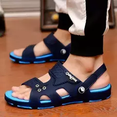 Chinelos masculinos leves de fivela antiderrapante, sandálias de borracha duráveis, interiores, ao ar livre, praia, conforto, verão, 1 par