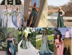 Imagem do Vestido longo de cetim linha A feminino, cintas simples de espaguete, fenda sexy
