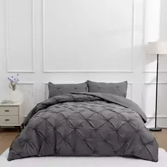 Grey Queen Bed Comforter Set, Capa de edredão e fronhas, Cama em um saco para quarto, conjuntos de cama, 3 pcs - Wolf Magazine