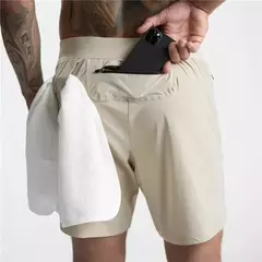 Shorts Jogger Quick Dry masculino, calças curtas para musculação, com bolso com zíper, ginástica fitness, verão 2022 - Wolf Magazine