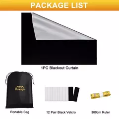 Imagem do Cortina de blecaute removível para viagens 100% blecaute, Película para janela portátil mais escura, pano DIY temporário, sem broca