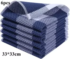 Imagem do Homaxy-Cozinha Ultra Soft Cotton Dishcloth, Magic Cleaning Cloth, Toalha de limpeza absorvente, Espessamento Wipe, Wash Towel, 4 Pcs, 6Pcs