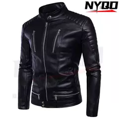 Jaqueta de couro multi zíper para homens, B013 armadura de motocicleta, jaqueta moto, novo