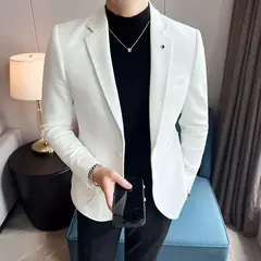 Nova Moda Terno Casaco dos homens Slim Fit Deerskin Veludo Elegante Luxo Blazer Casaco Negócios Casual Casamento Plus Size Terno 4XL-S - comprar online