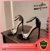 Sapato feminino sem alças, exposição ao salto fino, sexy, versátil, estilo de fadas, salto alto elegante, verão, novo, 2022