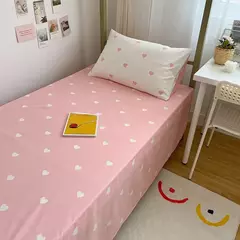 Estudante Dormitório 3-Piece Amor Impresso Quilt Cover Set, Folha de cama do agregado familiar, Pele-Friendly, macio, adequado para dormir Nake - comprar online
