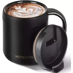 Caneca de café isolada com alça, Copo de aço inoxidável com lábio, Copo térmico, 350ml, 550ml na internet