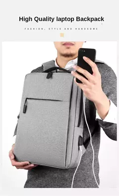 Mochila multifuncional de grande capacidade para laptop, carregamento USB, mochilas de escola de informática, bolsa impermeável Oxford para homens, viagem, masculina - Wolf Magazine