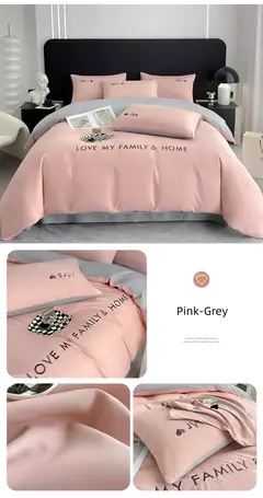 Conjunto de cama de algodão egípcio com lençol, capa de edredão, fronhas, roupa de cama, rei, rainha, duplo, duplo, luxo nórdico - comprar online