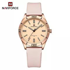 Naviforce relógio de pulso feminino simples, pulseira de silicone impermeável, novo design, moda, para senhoras, 2024 - loja online
