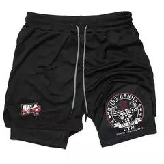 Imagem do Masculino Anime 2 em 1 Calções Esportivos, Calções de Compressão Atlético Calças de Treino Fitness Running Sportwear, Desempenho Ginásio