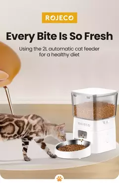 Rojoeco 2l alimentador automático de gatos wifi inteligente dispensador de comida para animais de estimação para alimentos secos cães dispensador de pauzinhos com acessórios de controle remoto - Wolf Magazine