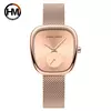 Relógio de pulso de quartzo oval estilo minimalista feminino, barril de vinho, ouro rosa, preto, cronômetro, elegante, 34mm, novo, 2023