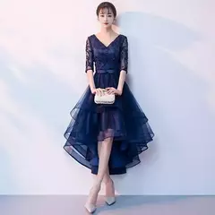 Vestido curto fora do ombro, elegante vestido de baile, frente curta e costas lo - Wolf Magazine