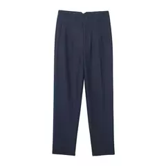 Willshela-Calça reta de cintura alta feminina, calça de zíper frontal, comprimento total, moda feminina chique, vintage na internet