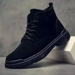 Sapatos retrô respiráveis de cano médio masculino, botas casuais de trabalho, sapato confortável, sapato leve, bota masculina da moda, quente, outono, inverno, nova moda