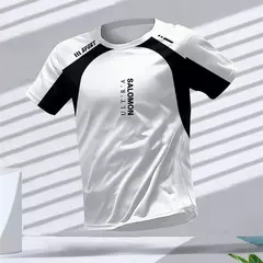 New Hot-Selling Outdoor Running Sports Respirável Quick-Secagem Roupas de Fitness Casual Wear Impressão 3D Em Torno Do Pescoço Adulto T-Shirt