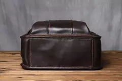 Maleta de couro retrô para homens, couro natural, bolsa vertical, bolsa de ombro casual, mochila masculina, adequada para laptop de 15 ", NZPJ na internet