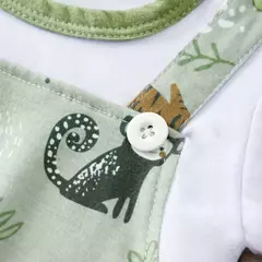 IURNXB-Romper infantil de estampa animal zoológico para bebê recém-nascido, bodysuit falso de duas peças com mangas curtas, casual, adorável - Wolf Magazine