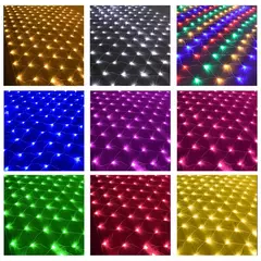 Impermeável Net Mesh Luzes LED, Fada Cortina, Guirlanda, Exterior, Jardim, Decoração de Casamento, Festa de Natal, 3m, 6m, 12m - loja online