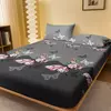 Fosco lençol com borboleta impresso, tampa de cama para quarto, 1 fronhas