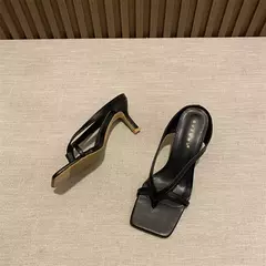 Chinelos femininos de salto alto, chinelo sexy, chinelo feminino, salto fino, nova moda, verão, 2024 na internet