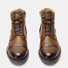Imagem do Botas de couro confortáveis masculinas, marca de moda, tamanho 7-13, AL606, 202